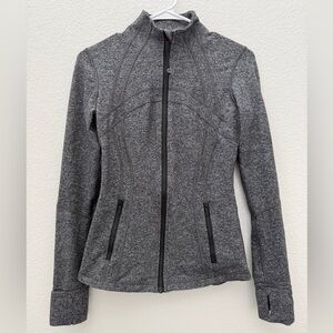Lululemon Define Heather Gray Full Zip Mock Collar Athletic Jacket Womens 6